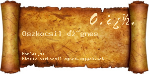 Oszkocsil Ágnes névjegykártya