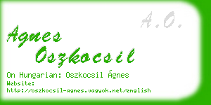 agnes oszkocsil business card